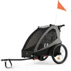 Kinderkraft Remorque Vélo Enfant 2en1 NAVA WALK gris