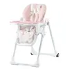 KinderKraft Chaise haute bébé YUMMY Plateau réglable Tablette amovible Roulettes - rose