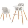 Kinderkraft Chaise Haute Bébé SIENNA 2 en 1 Plateau amovible - Gris