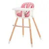 Kinderkraft Chaise Haute Bébé SIENNA 2 en 1 Plateau amovible - Rose