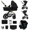 Kinderkraft - Poussette Trio MOOV 2 Pure Black avec Roues EVA