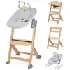 Kinderkraft Chaise haute ENOCK avec transat CALMEE gris