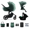 KINDERKRAFT Poussette Prime 2 + Nacelle + Coque Auto Mink Pro Vert Foncé