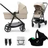 Kinderkraft Poussette trio combinée 3en1 Newly Mink Pro Sand Beige