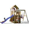 Fungoo Plateforme de jeux en bois Carol Tour + toboggan + balançoire + rampe
