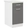 ULTRA Meuble bas de cuisine L 40 cm avec plan de travail inclus - Gris
