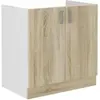 Meuble bas evier sara - décor chene sonoma - l80 x p48 x h 82 cm SARA80ZL