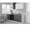 Cuisine complète PREGO - L 210 cm - Décor gris Graphit - Plan de trava...
