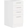 ATLAS Meuble bas 4 tiroirs - Décor blanc - L40cm - Vendu sans plan de travail