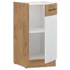 ROCK - Meuble bas - Mélaminé chêne Lancelot et Blanc brillant - 40 cm ...