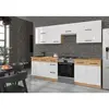 ROCK - Cuisine complète - Mélaminé chêne Lancelot et Blanc brillant - ...