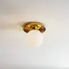 Eko-Light Plafonnier Plato, doré, métal, verre opalin, Ø 22 cm