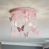 Eko-Light Plafonnier Angelica rose avec des papillons