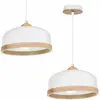 Eko-Light Suspension Studio décor bois à 1 lampe blanche