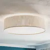 Eko-Light Leano plafonnier gris rond, en lin