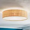 Eko-Light Leano plafonnier beige rond, en rotin