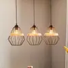 Eko-Light Suspension Cliff, 3 abat-jour cage avec bande bois