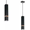 Eko-Light Suspension Vidar, noire détail bois 1 lampes