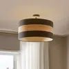 Eko-Light Plafonnier Terra en bois et tissu, noir