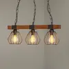 Eko-Light Suspension Ulf à poutres en bois, à trois lampes