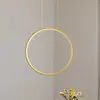 Lampe suspendue pour salle de bain anneau doré Saturno LED 28W Milagro