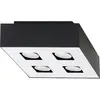 Plafonnier LED MONO 4 - Sollux - Noir - Design industriel - 4 x GU10