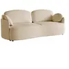 SELSEY Canapé convertible 3 places - RAVIOLO - en bouclette beige clair