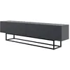SELSEY Meuble TV sur pieds noir - VELDIO - 175 cm - noir
