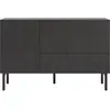Selsey Buffet 3 tiroirs en aspect frêne noir 140 cm