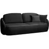 SELSEY Canapé convertible trois places - SAVOY - en tissu chenille noir