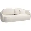SELSEY Canapé convertible trois places - SAVOY - en tissu chenille crème