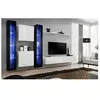 Meuble TV Mural Design "Switch XVI" 330cm Blanc & Noir