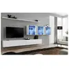 Meuble TV Mural Design "Switch XVII" 340cm Blanc