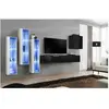 Meuble TV Mural Design "Switch XIII" 330cm Noir & Blanc