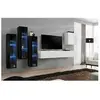 Paris Prix Meuble TV Mural Design "Switch XIII" 330cm Blanc & Noir