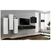 Meuble TV Mural Design "Switch III" 330cm Blanc & Noir