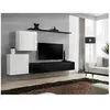 Paris Prix Meuble TV Mural Design "Switch V" 250cm Blanc & Noir
