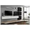 Meuble TV Mural Design "Switch IX" 310cm Blanc & Noir