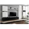 Meuble TV Mural Design "Switch VIII" 280cm Blanc & Noir