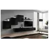 Meuble TV Mural Design "Switch X" 330cm Noir