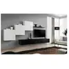 Meuble TV Mural Design "Switch X" 330cm Blanc & Noir