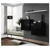 Paris Prix Lot de 2 Blocs & Etagère Switch SBI 130cm Noir & Blanc
