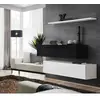 AC-DÉCO Ensemble Mural - Switch Sb Ii - 2 Bancs Blanc Et Noir - 1 Étagère Blanche