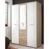 Armoire-penderie - DINO - 135 cm x 191 cm x 55 cm - Chêne et blanc