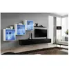 Meuble TV Mural Design "Switch XX" 330cm Noir & Blanc