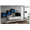 Paris Prix Meuble TV Mural Design "Switch XX" 330cm Blanc & Noir