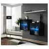 Paris Prix Lot de 2 Vitrines Murales & Etagère Switch SBIII 130cm Noir & Blanc