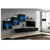 Ensemble meuble TV mural - Switch XX - 330 cm x 160 cm x 40 cm - Noir