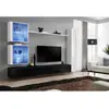 Paris Prix Meuble TV Mural Design "Switch XVIII" 280cm Noir & Blanc