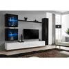 Paris Prix Meuble TV Mural Design "Switch XVIII" 280cm Blanc & Noir